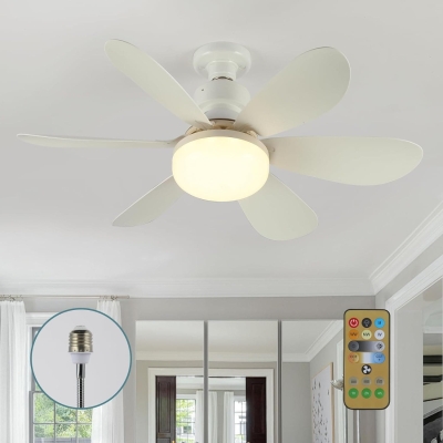 20 in. Socket Remote Ceiling Fan with Light, White Screw in. Dimmable Ceiling Fan