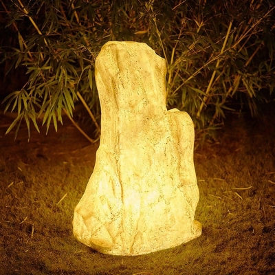 Decorative Resin Stone Shape Outdoor Landscape Lights, Waterproof, Rust-Proof, Warm White LED for Garden, Courtyard, and Lawn Decoration