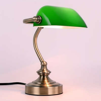 Classic Green Banker Lamp Desk Lamp with Bronze Finish, Vintage Reading Table Lamp for Home Office Nightstand Bedside Study Desk Library