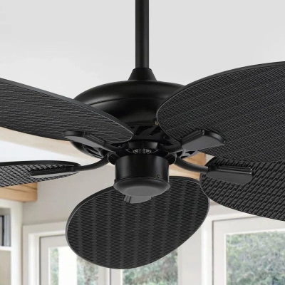 52 in. Tropical Coastal Ceiling Fan without Light with App/Remote Control for Bedroom Living Room
