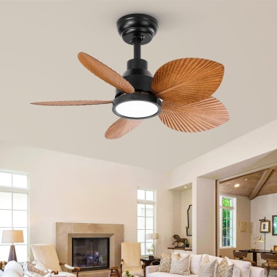 30 in. Reversible DC Ceiling Fan, Tropical Ceiling Fan, Remote Control Ceiling Fan and Light, Quiet Palm Leaf Ceiling Fan, Covered Ceiling Fan