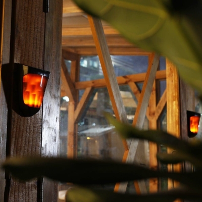 Solar Wall Lamp with Flame Effect, Motion Sensor, and Weatherproof Design, Easy Installation, Energy-Saving Outdoor Porch Light
