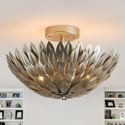 Rustic Semi Flush Mount Light, Hedgehog Shaped Ceiling Light for Entryway Hallway Foyer Kitchen