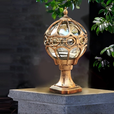 Durable Die-Cast Aluminum Outdoor Pillar Light with Glass Lampshade, Waterproof, Rustproof, Ideal for Gates, Fences, Patios, and Paths