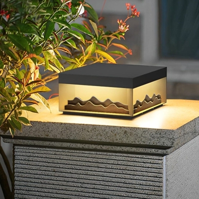 Durable Rust-Proof Waterproof Steel Solar Garden Light with High Brightness LED and Mountain Scenery Design for Warm Outdoor Atmosphere