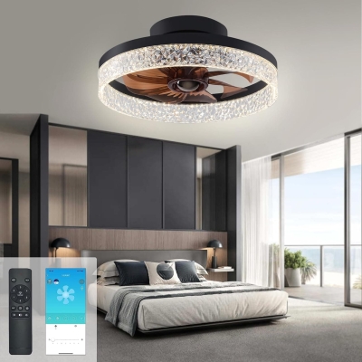 Ceiling Fan with Light, Recessed Ceiling Fan with Light and Remote, Bladeless Fan Ceiling Light, Dimmable Bedroom Ceiling Fans, Kitchen Ceiling Fans
