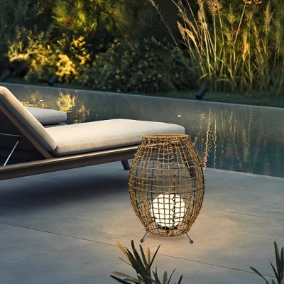 Durable Waterproof and Rustproof Solar-Powered Rattan Outdoor Lantern for Patio, Lawn, Balcony, and Porch, Automatic Day/Night Function