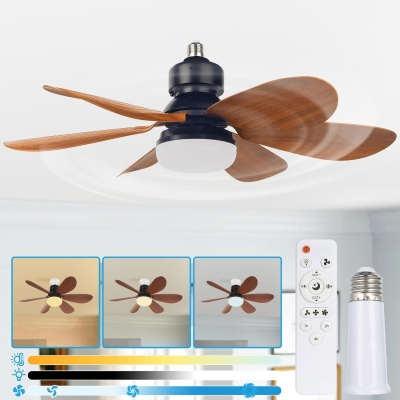 20.5 in. Indoor Outdoor Screw In Light Socket Fan for Laundry Bathroom Bedroom Kitchen Balcony Garage, Dimmable Socket Fan Light with Remote