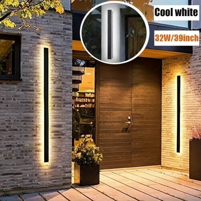 Exterior LED Wall Light Sconce, Modern Black LED Line Strip Wall Light, Indoor Outdoor Strip Wall Light