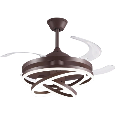 42 in. Modern Chandelier Ceiling Fan with Remote Control, Decorative Ceiling Fans, Retractable Blade Ceiling Fan for Bedroom Living Dining Room