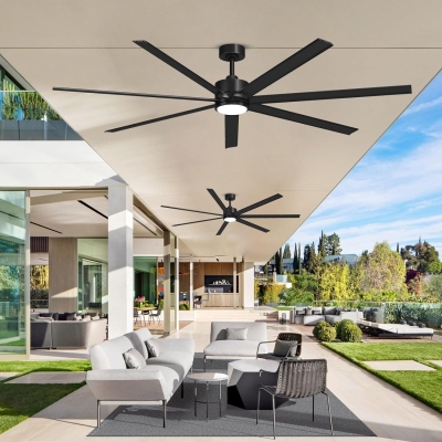 72 in. Large Indoor Outdoor Ceiling Fans with Light and Remote, Contemporary Modern Industrial Ceiling Fans for Living Room Patio Porch Shop Garage