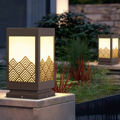 Elegant Waterproof Outdoor Light with Retro Hollow Pattern, Durable Stainless Steel Base for Garden, Patio, Balcony, Lawn, and Garage