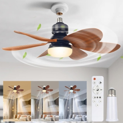 Socket Fan Light with Remote Control, Dimmable LED Ceiling Fan with Lights, Screw In Ceiling Fan for Room Bedroom Living Room Kitchen