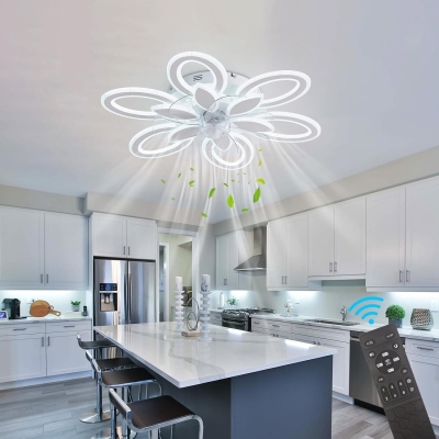 Ceiling Fans with Lights, Modern Dimmable Chandelier Ceiling Fan with Remote Control for Living Room Bedroom Dining Room