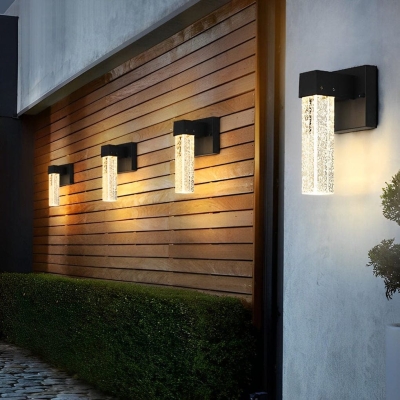 Modern Outdoor Wall Light with Unique Bubble Crystal Shade, Waterproof and Rustproof, Ideal for Garden, Patio, Balcony, and Yard Lighting