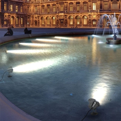 Waterproof Rustproof Stainless Steel Underwater Pool Lights with Adjustable Angles, High Transmittance Tempered Glass Lampshade for Gardens and Fountains