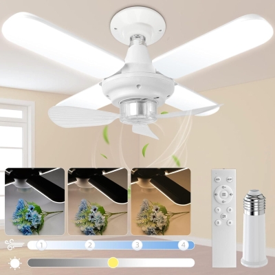 Small Foldable Socket Ceiling Fan with Light, Remote Control Fan, Dimmable Quietest Fan For Sleeping for Indoor Outdoor Use