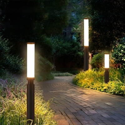 Modern Outdoor Die-Cast Aluminum Lawn Lamp with High Light Transmittance Acrylic Shade, Waterproof for Garden, Patio, Driveway, and Park Lighting