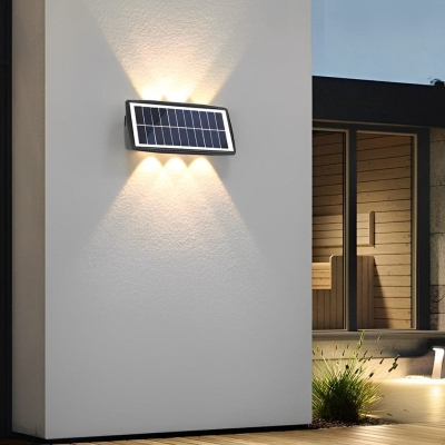 High-Efficiency Solar-Powered Rectangular Outdoor Wall Washer Light, Durable ABS Material, Fast Charging, Unique Up and Down Lighting Effect