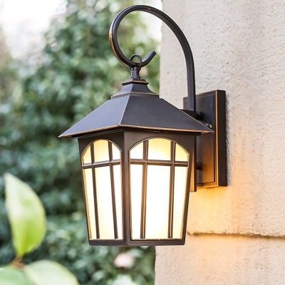 Retro Style Wall Lamp with Transparent Glass Lampshade for Porch, Attic, Country Villa, Restaurant, and Cafe, Elegant and Safe Design