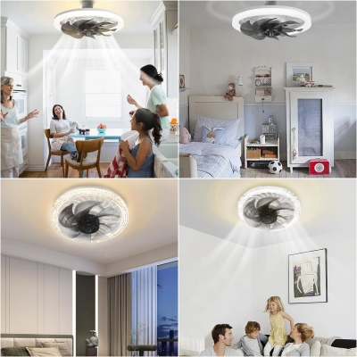 Modern Socket Fan Light with Remote, Dimmable Bedroom Ceiling Fans with Lights, Indoor Ceiling Fan for Living Room Kitchen Home