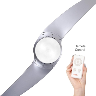 42 in. Silver Contemporary 2-Blade Ceiling Fan with LED Light Kit, Remote Control, and Reversible Motor