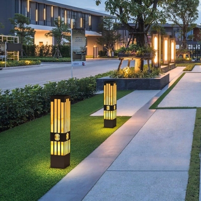 Stainless Steel Outdoor Light with High Transmittance Imitation Marble Lampshade and Retro Hollow Pattern for Modern or Antique Patios