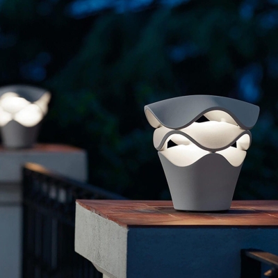 Versatile Outdoor Light with Creative Wave Design, IP55 Waterproof Wall &amp; Garden Post Light for Patio, Porch, Fence, Garage, and Garden