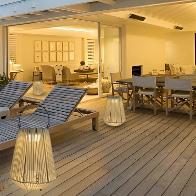 Durable Solar-Powered Rattan Garden Lanterns with 180&deg; Rotatable Handle &acirc;&euro;?Automatic Day/Night Operation, Long Battery Life, Weather-Resistant