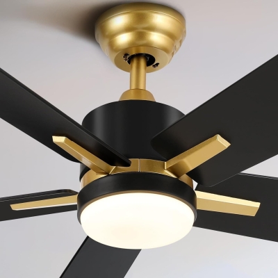 52 in. Black Gold Ceiling Fan with Light and Remote APP Control, Modern Indoor Outdoor Fan Dimmable Fanlight
