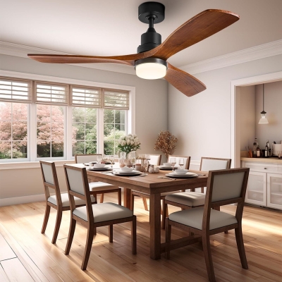 52 in. Ceiling Fan with Light and Remote APP Control, Modern Outdoor Wood Ceiling Fan, Quiet Ceiling Fans with Lights