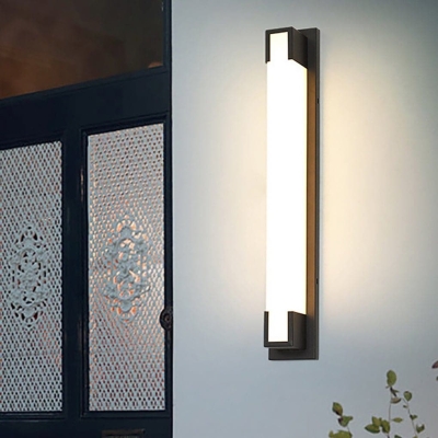 Modern Waterproof Outdoor Wall Lamp with Milky Acrylic Lampshade and LED Light, Durable Stainless Steel, Elegant Design for Perfect Lighting Atmosphere