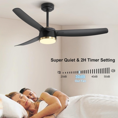 56 in. Black Ceiling Fan with Lights and Remote Control, Dimmable Modern Ceiling Fan for Living Room Fan Bedroom Living Room Office
