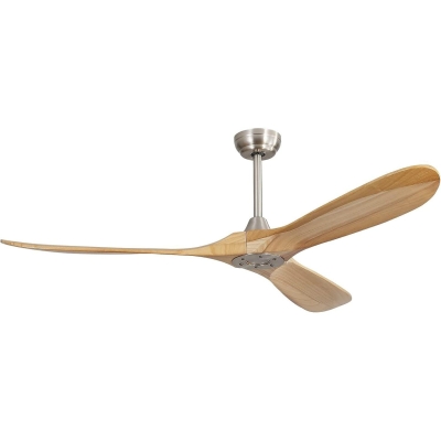 60 in. Ceiling Fan NO Light, Farmhouse Modern Contemporary Ceiling Fan with Remote, 3 Wood Blades Reversible Ceiling Fan for Living Room Porch