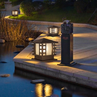 Elegant Iron Outdoor Light with High Transmittance Shade for Garden, Patio, Walkway, Porch, Stylish and Secure Pathway Lighting Solution