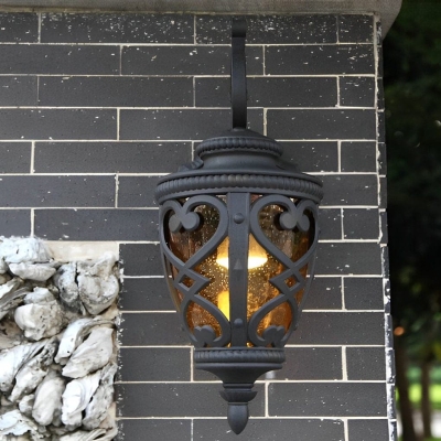 Versatile Outdoor Porch Lights with Brown Bubble Glass Lampshade, Waterproof, Rustproof, Ideal for Balconies, Gardens, Villas, Parks, and Aisles