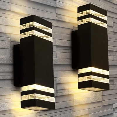 Modern Outdoor Up and Down Wall Light, Outdoor Wall Fixture for Courtyard Garden Porch Corridor