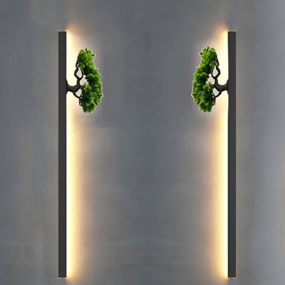 Stylish Waterproof Outdoor Wall Light with Simulated Plant Decoration for Villa, Garden, Courtyard, Backyard, Balcony, Porch, Modern Warm Lighting Effect