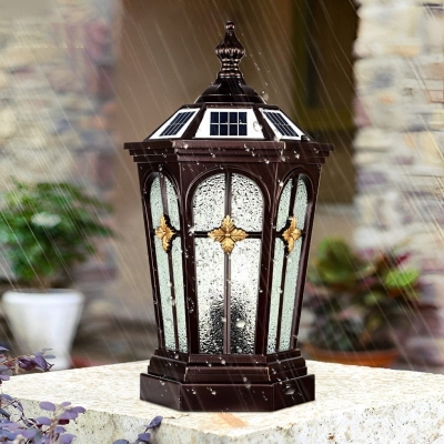 Solar Pillar Light with Remote Control, Switchable Warm, Natural, White Light, Rustproof, Waterproof Aluminum for Outdoor Fence &amp; Post Lighting