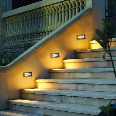 Durable IP65 Waterproof Outdoor Staircase Light with Rust-Resistant Stainless Steel Panel and Tempered Glass Lampshade for Safe Night Illumination
