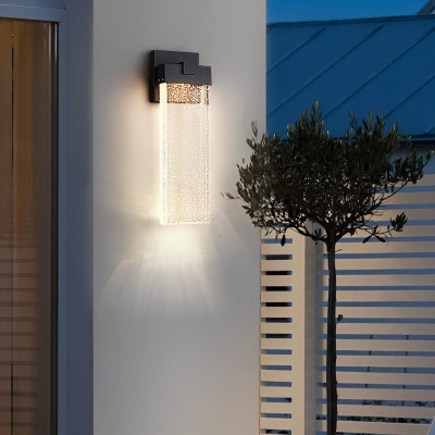 Durable Outdoor Wall Light with Bubble Crystal Lampshade, Waterproof Aluminum Body, Bright and Warm Lighting for All Weather Conditions