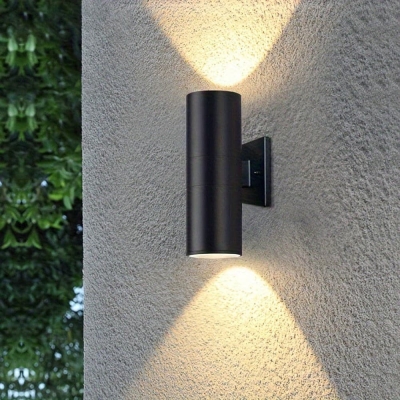 Black Outdoor Wall Light, Modern Outdoor Waterproof Wall Lamp, Exterior Up and Down Wall Light for Courtyard Corridor Balcony Staircase