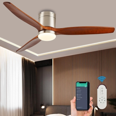 52 in. Low Profile Ceiling Fan with Light and Remote Control, Reversible Quiet Flush Mount Ceiling Fan, Contemporary Ceiling Fan with Light
