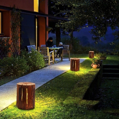 Realistic Tree Stump Outdoor Pathway Light with Waterproof Resin Body and Transparent Lampshade for Natural Landscape Decoration