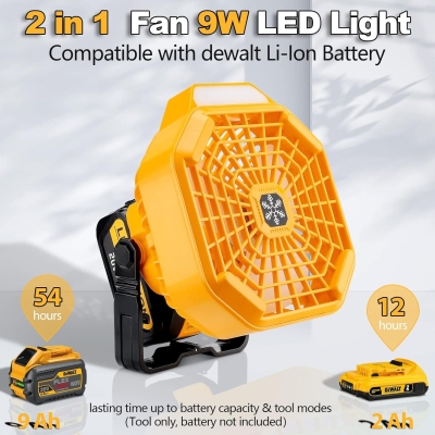Cordless Battery Operated Tent Fan with Remote, Rechargeable USB Ceiling Fan for Camping Garage