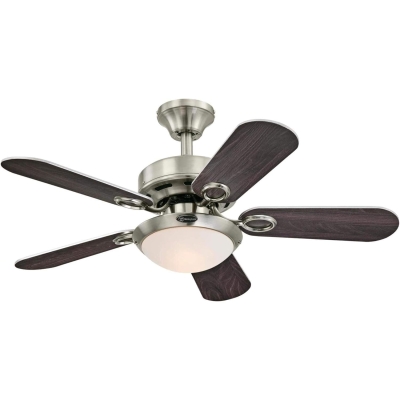 36 in. Indoor Ceiling Fan with Light, Brushed Nickel Ceiling Fan