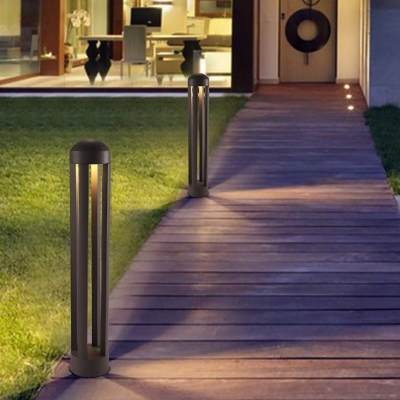 Elegant Modern Industrial Outdoor Lawn Lamp with Thickened Glass Panel for Patios, Gardens, Entrances, and Walkways, Stylish and Durable Lighting