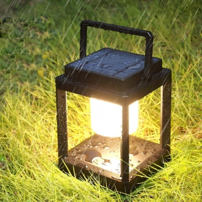 Portable Outdoor Solar and USB Rechargeable Camping Light with Handle, Warm Lighting, Simple Operation, Ideal for Reading, Eating, and Night Walks