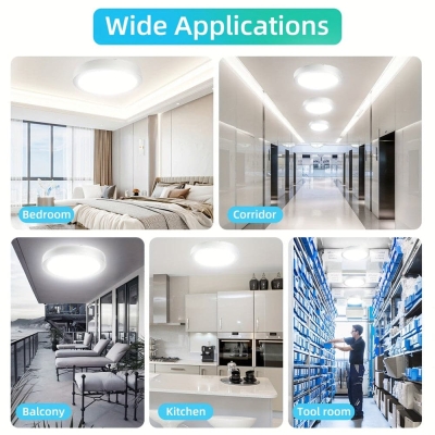Set of 2 Round LED Flush Mount Ceiling Light for Bedroom Living Room Kitchen