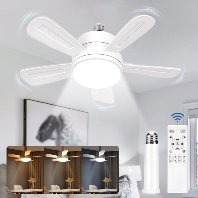 15.7 in. Small Ceiling Fan with Lights and Remote, Socket Fan Light, Dimmable Quiet Ceiling Fans for Bedroom Dining Room Kitchen and Small Rooms